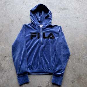 Fila Women's Velour Half-Zip Hoodie Blue Size XS